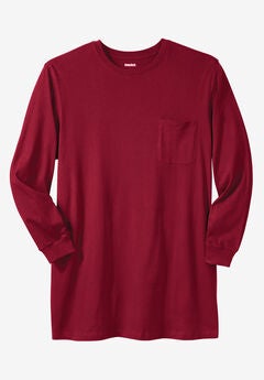 KingSize Mens Big /& Tall Shrink-Less Lightweight Henley Longer Length T-Shirt
